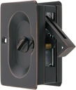 Premium Quality Mid-Century Pocket Door Privacy Lock Set in Oil-Rubbed Bronze