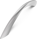 Homdiy 10 Pack 5 Inch Brushed Nickel Cabinet Handles Silver Cabinet Pulls Arch Twisted Drawer Pulls Satin Kitchen Cabinet Pulls, Zinc Cabinet Hardware 5 Inch(128Mm) Hole Centers