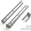 16 Inches Drawer Slides - 10 Pairs Soft Close Drawer Slides Heavy Duty Side Mount Ball Bearing Drawer Slides Brushed Nickel Drawer Rails with Mounting Brackets
