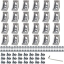24Pcs 2020 Corner Bracket, 2020 Aluminum Extrusion Profile Connector, Aluminum Extrusion Hardware V-Slot Accessories, T-Slotted for 2020 Aluminum Profile 3D Printer Frame Parts Accessories (Silver)