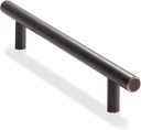 Solid Stainless Steel Euro Cabinet Pull Oil Rubbed Bronze (6-1/4" Hole Centers) - 10 Pack