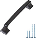 10 Pack MOOD.SC 5"Hole Cente Big Square Foot Cabinet Arch Pull - Black Furniture Handle for Kitchen Cupboard Door, Bedroom Dresser Drawer Bathroom Wardrobe Hardware (10, Screwhole Distance: 5"/128Mm)
