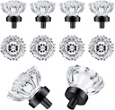 8 Pcs Glass Knobs Vintage Crystal Glass Drawer Pulls Knobs Dresser Knob Cabinet Knobs,Matte Black, 1.5X1.4Inch,3 Types Screws,8Pcs/Pack, Factory Supply