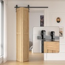40" Bi-Folding Sliding Barn Door Hardware Kit,3.3Ft Heavy Duty Track Roller Kit for Max 18"X 2 Doors,Smoothly and Quietly,Easy to Install,No Door Panel,Black