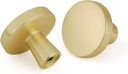 Goldenwarm Gold Cabinet Knobs, 10 Pack Gold Drawer Knobs Brushed Brass Cabinet Knobs Solid round Knobs for Cabinet and Dresser Drawers Kitchen Hardware Gold Dresser Knobs